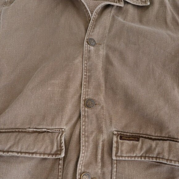 Vintage 90S Wolverine Brown Fleece Lined Button Up Denim Jacket Size Medium - Picture 8 of 12